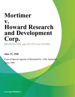 mortimer v. howard research and development corp. imagen de la portada del libro