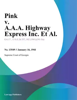 pink v. a.a.a. highway express inc. et al. book cover image