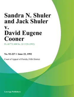 sandra n. shuler and jack shuler v. david eugene cooner book cover image