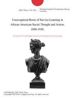 unrecognized roots of service-learning in african american social thought and action, 1890-1930. imagen de la portada del libro