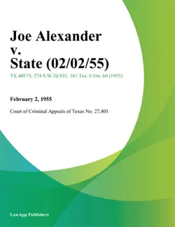 joe alexander v. state book cover image