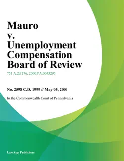 mauro v. unemployment compensation board of review imagen de la portada del libro