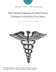 2004 National Conference (Certified Forensic Consultant Certification) (Cover Story) sinopsis y comentarios