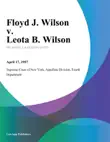 Floyd J. Wilson v. Leota B. Wilson synopsis, comments