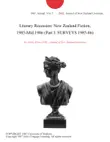 Literary Recession: New Zealand Fiction, 1985-Mid 1986 (Part I: SURVEYS 1985-86) sinopsis y comentarios