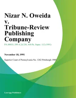 nizar n. oweida v. tribune-review publishing company book cover image