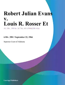 robert julian evans v. louis r. rosser et book cover image