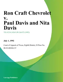 ron craft chevrolet v. paul davis and nita davis book cover image