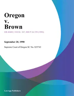 oregon v. brown book cover image