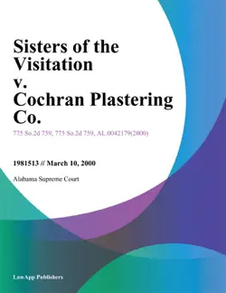 sisters of the visitation v. cochran plastering co. book cover image