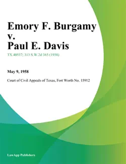 emory f. burgamy v. paul e. davis book cover image