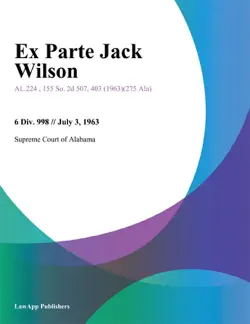ex parte jack wilson imagen de la portada del libro