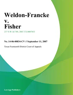 weldon-francke v. fisher book cover image