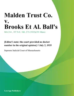 malden trust co. v. brooks et al. balls book cover image