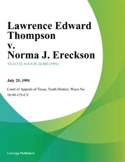 lawrence edward thompson v. norma j. ereckson imagen de la portada del libro