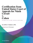 Certification From United States Court Of Appeals For Ninth Circuit V. Cohen synopsis, comments