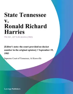 state tennessee v. ronald richard harries book cover image