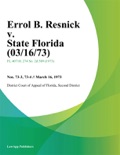 Errol B. Resnick v. State Florida book summary, reviews and downlod
