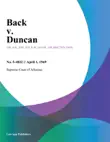 Back v. Duncan synopsis, comments