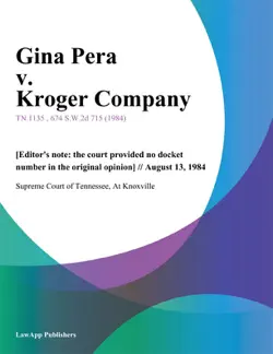 gina pera v. kroger company book cover image
