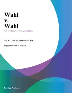 wahl v. wahl imagen de la portada del libro