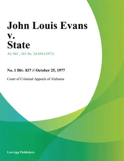 john louis evans v. state book cover image
