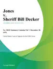 Jones v. Sheriff Bill Decker synopsis, comments