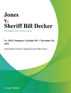 jones v. sheriff bill decker book cover image