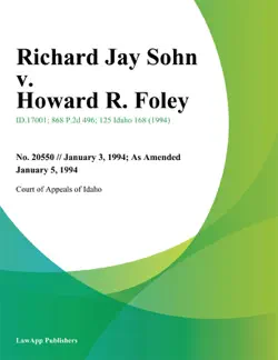 richard jay sohn v. howard r. foley book cover image