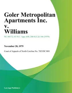 goler metropolitan apartments inc. v. williams imagen de la portada del libro