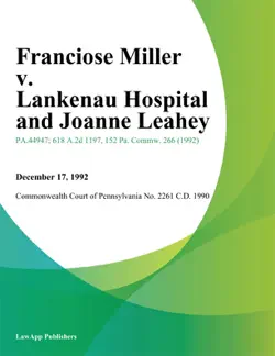 franciose miller v. lankenau hospital and joanne leahey imagen de la portada del libro