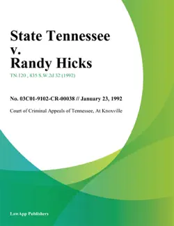 state tennessee v. randy hicks book cover image