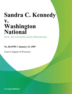 sandra c. kennedy v. washington national book cover image