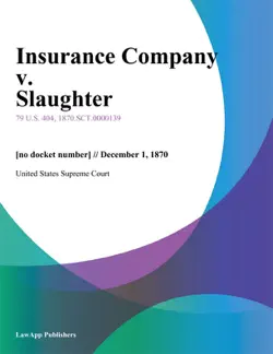 insurance company v. slaughter imagen de la portada del libro