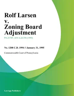 rolf larsen v. zoning board adjustment book cover image