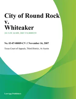 city of round rock v. whiteaker imagen de la portada del libro