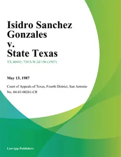 isidro sanchez gonzales v. state texas book cover image
