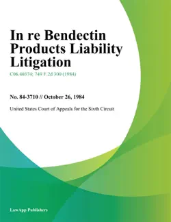 in re bendectin products liability litigation imagen de la portada del libro