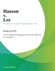 Hanson V. Lee sinopsis y comentarios