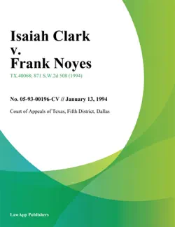 isaiah clark v. frank noyes book cover image