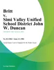 Britt v. Simi Valley Unified School District John W. Duncan synopsis, comments