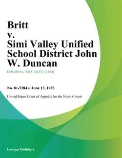 britt v. simi valley unified school district john w. duncan book cover image
