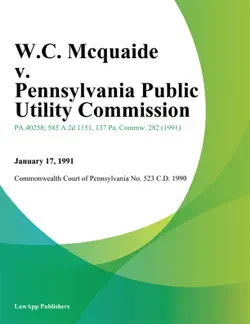 w.c. mcquaide v. pennsylvania public utility commission imagen de la portada del libro