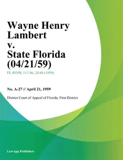 wayne henry lambert v. state florida book cover image