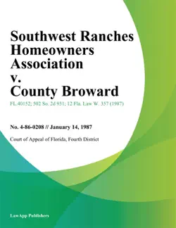 southwest ranches homeowners association v. county broward book cover image