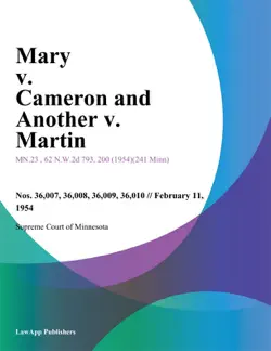 mary v. cameron and another v. martin book cover image