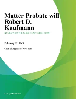 matter probate will robert d. kaufmann book cover image
