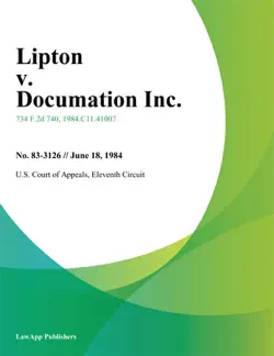 lipton v. documation inc. book cover image