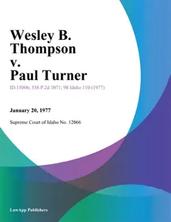 wesley b. thompson v. paul turner book cover image
