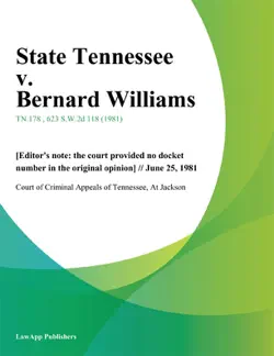 state tennessee v. bernard williams book cover image